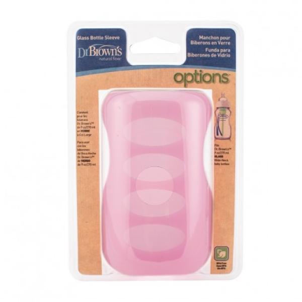 Dr. Brown’s Silikonový obal na skleněnou láhev 270ml, růžová (AC086)