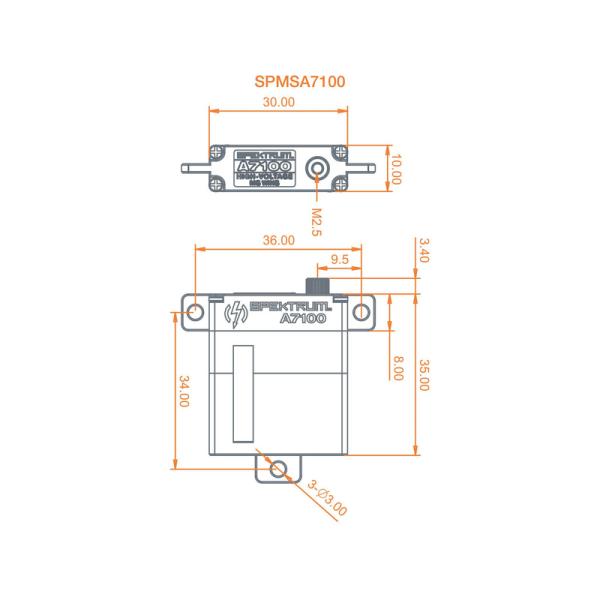 Spektrum servo A7100 8.3kg.cm 0.078s/60° úzké MT/M (obrázek 4)