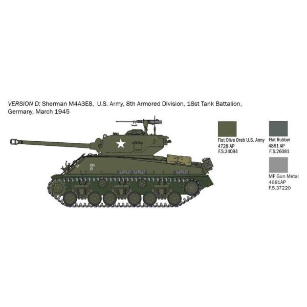 Model Kit tank 25772 - M4A3E8 Sherman "Fury" (1:56) (obrázek 7)