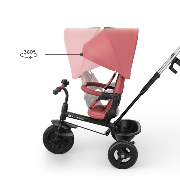 KINDERKRAFT Tříkolka Aston 2 Plus Pink, 9m+ (obrázek 4)