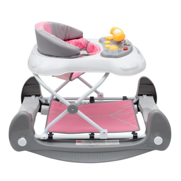 Dětské chodítko s houpačkou a silikonovými kolečky Baby Mix růžové (obrázek 4)