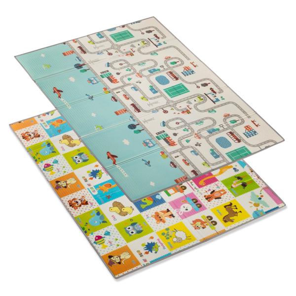 Multifunkční pěnová skládací podložka oboustranná 200x150, City