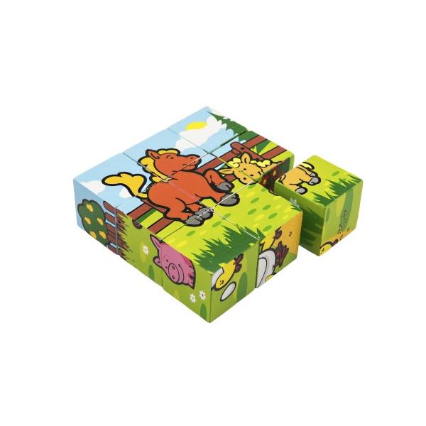 Kostky kubus Moje první zvířátka dřevo 9x9x3cm 9ks (obrázek 4)