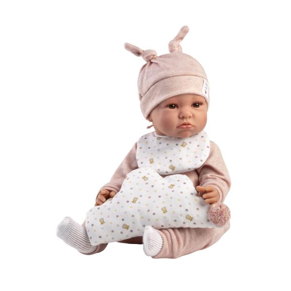 Llorens 74508 NEW BORN - realistická panenka miminko se zvuky a měkkým látkovým tělem - 45 (obrázek 3)