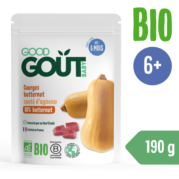 Good Gout BIO Máslová dýně s jehněčím masem (190 g)