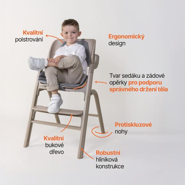 Set židle Inpira + novorozenecký set + houpací základna, Cookie Beige