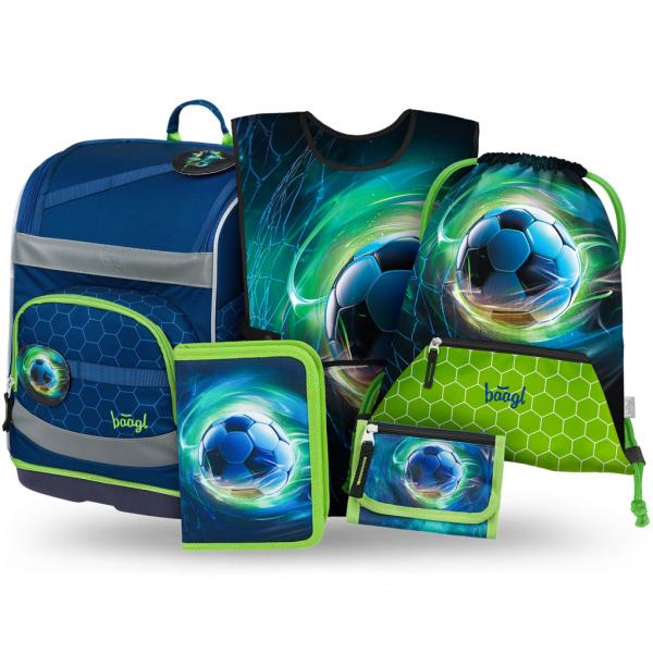 BAAGL SADA 5 Zippy Plus Futbalová lopta: aktovka, peračník, vrecko, zástera, peňaženka