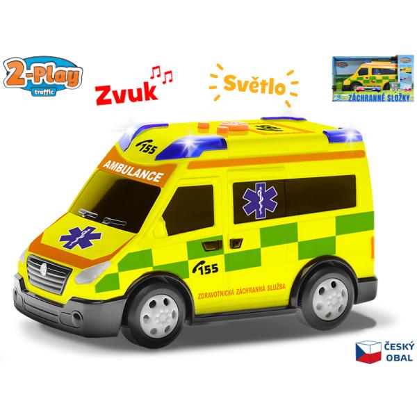 2-Play Traffic Auto ambulance CZ design volný chod se světlem a zvukem
