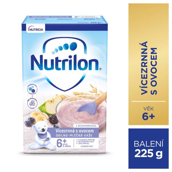 NUTRILON Pronutra Vícezrnná mléčná kaše s ovocem od uk. 6. měsíce 225 g