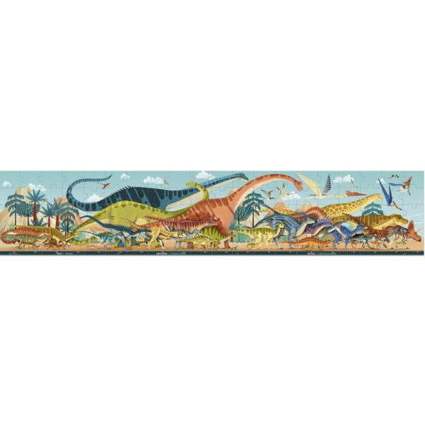 Janod Panoramatické puzzle v kufříku Dinosauři Dino 100 ks