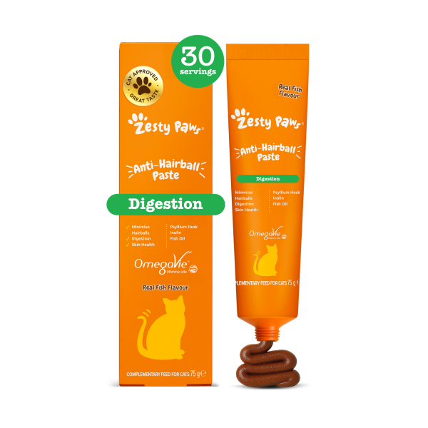 Zesty Paws Anti-Hairball Paste (75 g) – funkční doplněk stravy pro kočky na podporu trávení