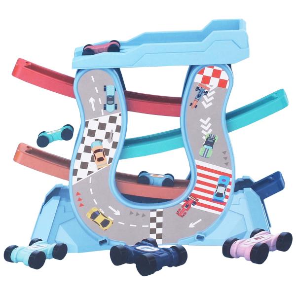 Autodráha s rampami 4 mini auta