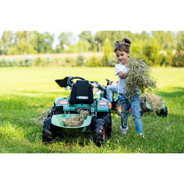 Falk šlapací traktor velký SUPER LOADER 1054AM s nakladačem a přívěsem - zelený (obrázek 3)