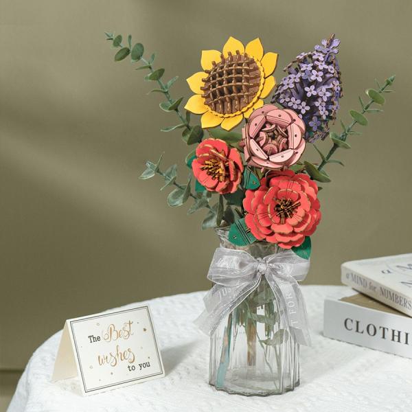 RoboTime 3D dřevěná skládačka Slunečnice (obrázek 6)