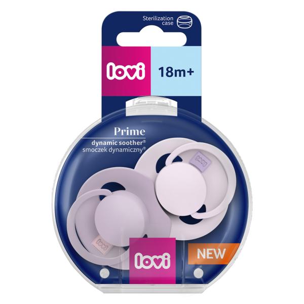 LOVI Dudlík silikonový dynamický Prime 18m+ 2ks Baby Lilac/Violet (obrázek 4)