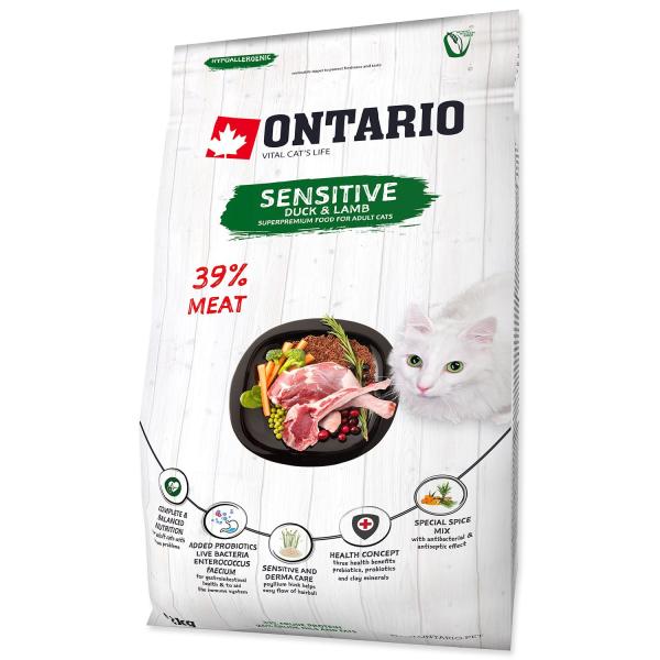 Krmivo Ontario Cat sensitive/Derma 2kg