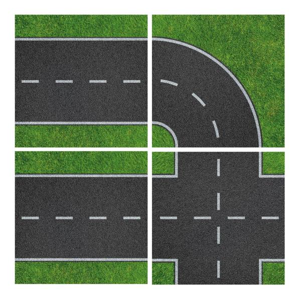BRIXIES Plus 225.007 Designová podložka na stavění- křižovatka 25,5 x 25,5 cm (obrázek 4)
