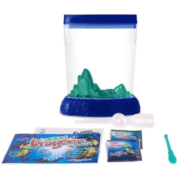 Vodní dráčci v akváriu s indikátorem teploty vody