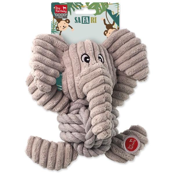 Hračka DF slon Safari s uzlem pískací 18cm