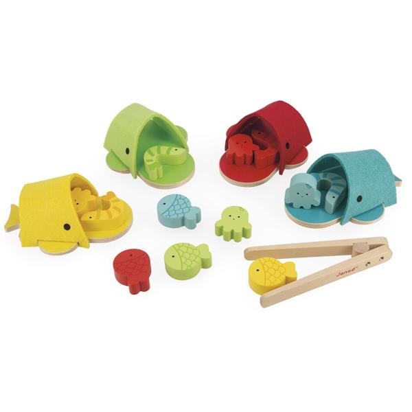 Janod Montessori hračka na třídění Velryby