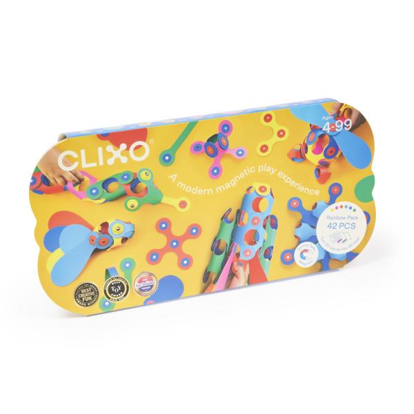 CLIXO Rainbow – magnetická stavebnice 42 kusů