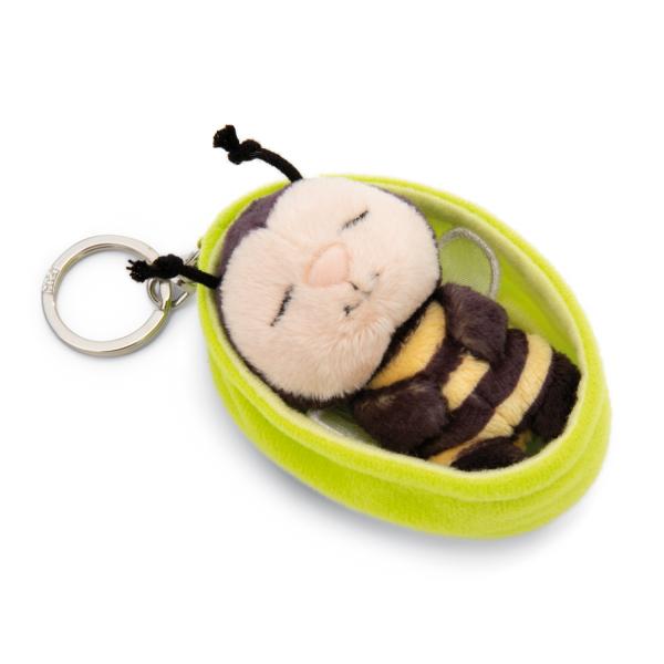 NICI klíčenka spící Včelka 12 cm, zelený košík, GREEN (obrázek 3)