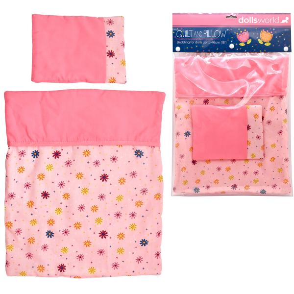 Peřinka a polštářek pro panenky 46 cm