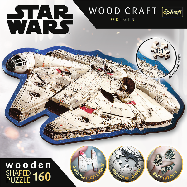 Trefl Dřevěné puzzle 160 dílků - Millennium Falcon (obrázek 3)