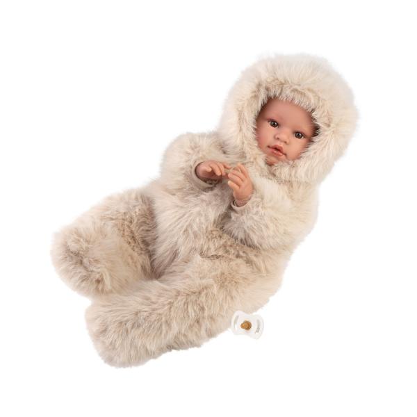 Llorens 74504 NEW BORN - realistická panenka miminko se zvuky a měkkým látkovým tělem - 45 (obrázek 3)
