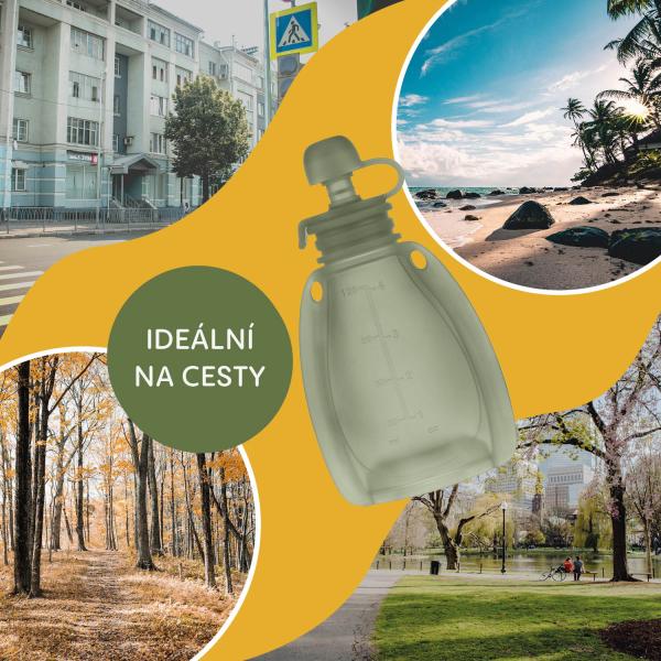 Silikonový plnitelný sáček na dětskou stravu, Transparent Green (obrázek 8)