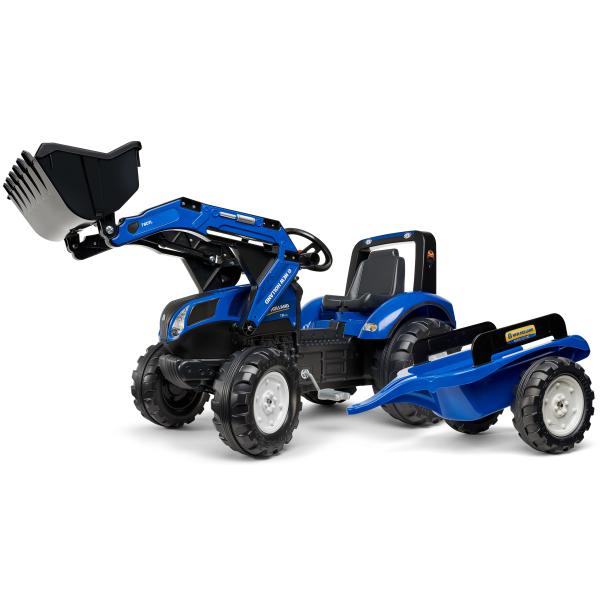 Falk Šlapací traktor 3090M New Holland T8 s nakladačem a vlečkou