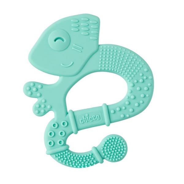 CHICCO Hryzačka silikónová Super Soft Chameleón modrý 2m+