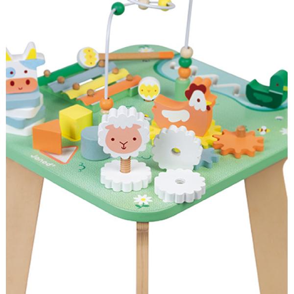 Janod Dřevěný motorický stolek Louka s aktivitami (obrázek 4)