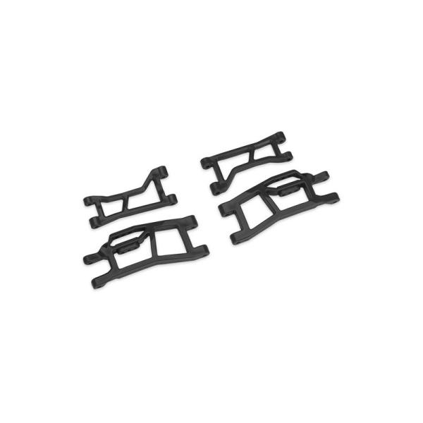 Brazos de chasis delanteros negros Traxxas (juego)