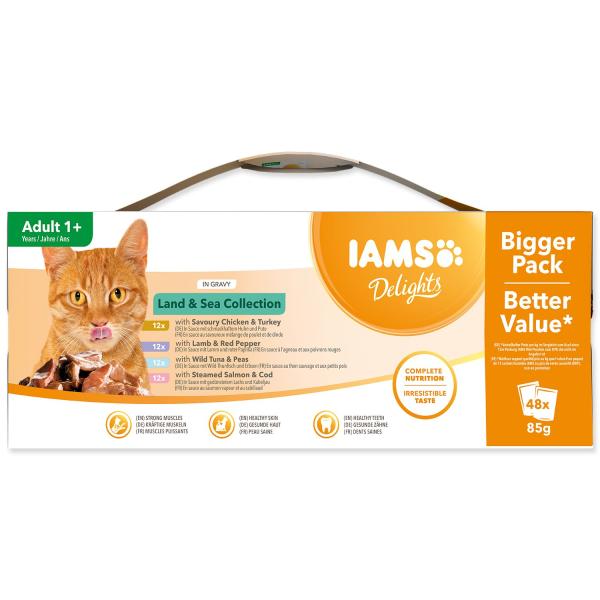 Kapsičky IAMS mořské a suchozem. maso v omáčce multipack 4080g (48x85gr) (obrázek 5)