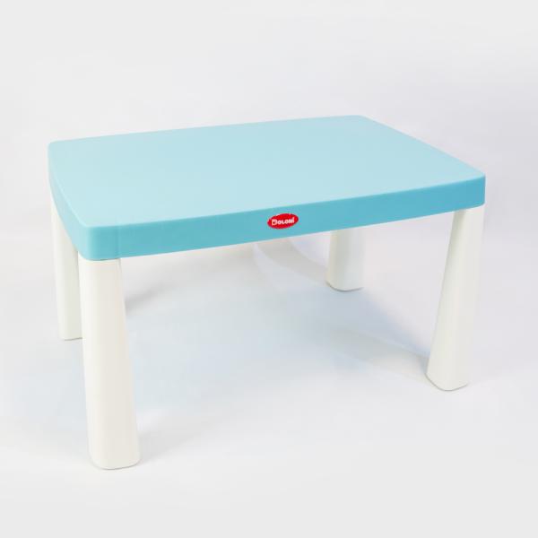 Doloni Dětský stůl a židle s hrací podložkou + 2 stavebnice – tyrkysová