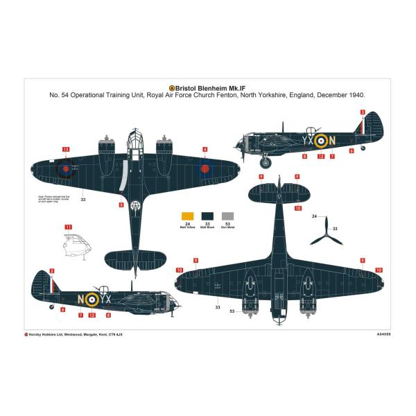 Classic Kit letadlo A04059 - BISTOL BLENHEIM MK1f (1:72) (obrázek 4)
