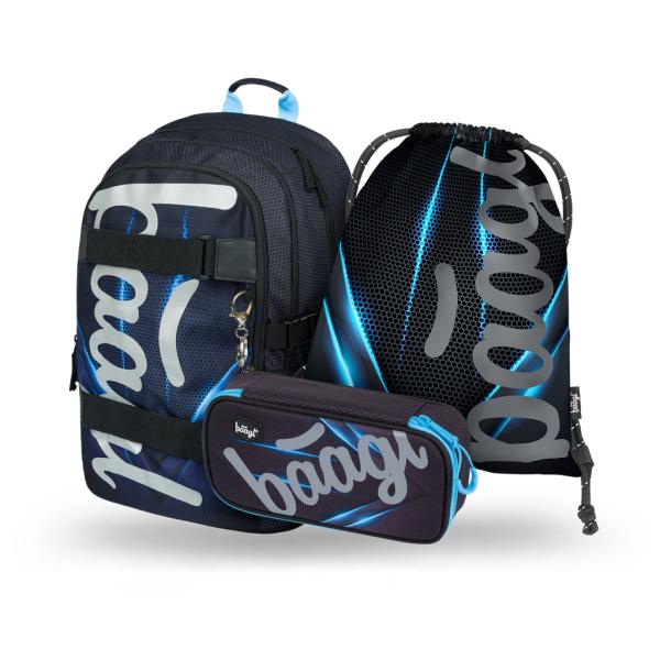 BAAGL SADA 3 Skate Bluelight: batoh, peračník, vrecko