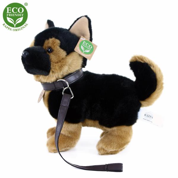 Plyšový pes německý ovčák s vodítkem stojící 23 cm ECO-FRIENDLY (obrázek 3)