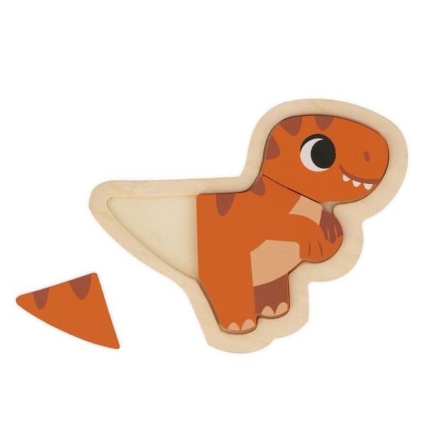 Janod Dřevěné vkládací puzzle Dinosauři 4v1 Dino (obrázek 5)