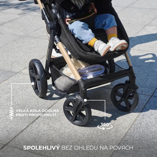 KINDERKRAFT Kočík kombinovaný Moov 2 3v1 Písečně béžová - pěnová kola (obrázek 6)