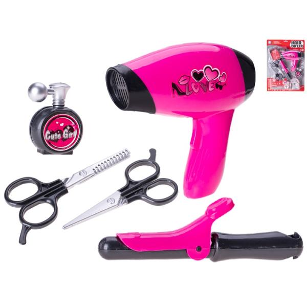 Set da parrucchiere con phon a batteria e accessori 5 pezzi