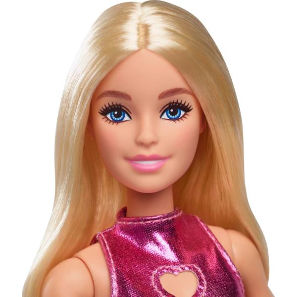 Mattel Barbie modelka Lesklé šaty se srdíčkem