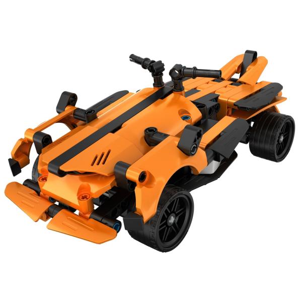 iM.MASTER Stavebnice 2v1 auto na zpětné natažení plast 278 dílků oranžové