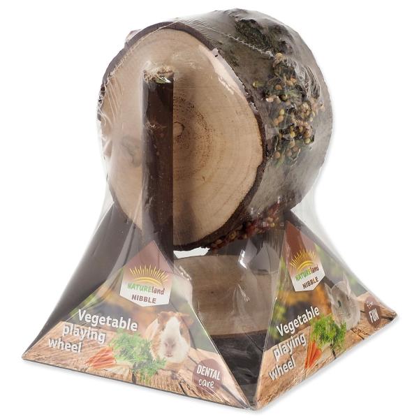 Pochoutka Nature Land Nibble kolo dřevěné plněné mrkví, petrželkou a prosem 200g