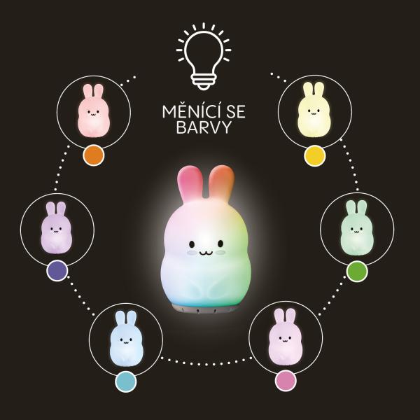 Silikonová noční LED lampa velikost. M, Rabbit (obrázek 3)