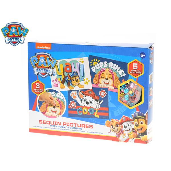 Paw Patrol mozaika 3druhy obrázků 21x15cm s flitry a lepidlem