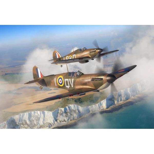 Plastic ModelKit letadlo 03771 - Supermarine Spitfire Mk.Ia & Hawker Hurricane Mk.I (1:144 (obrázek 4)
