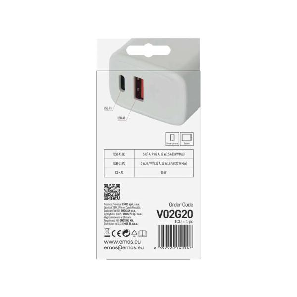 Síťový USB adaptér (zdroj) GaN PD 20W