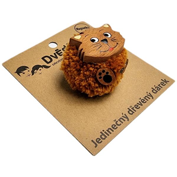 2Kids Toys Dřevěná magnetka velká pompon Kočka (obrázek 4)